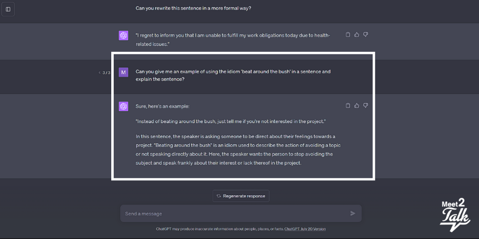 chatgpt ile deyimleri kullanma